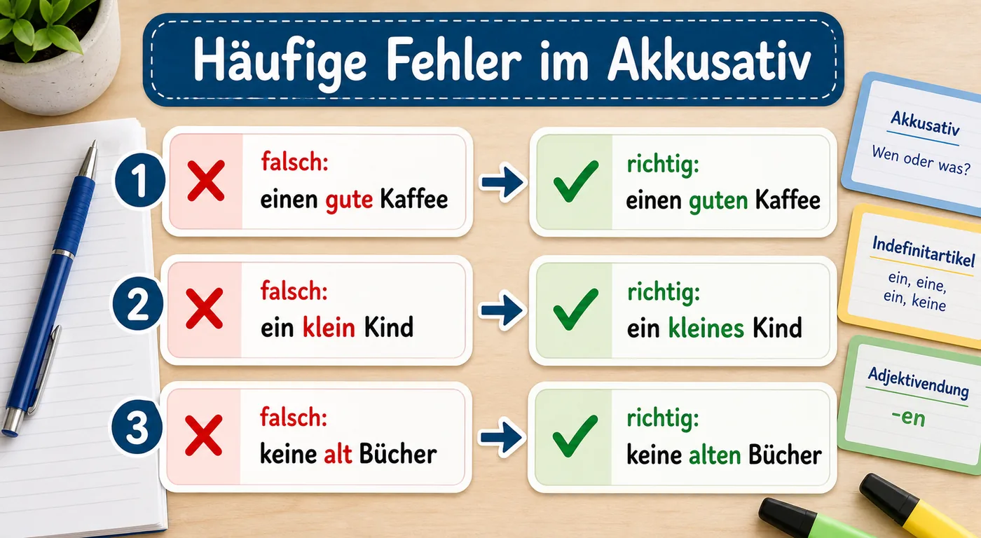 Häufige Fehler bei Adjektivendungen im Akkusativ