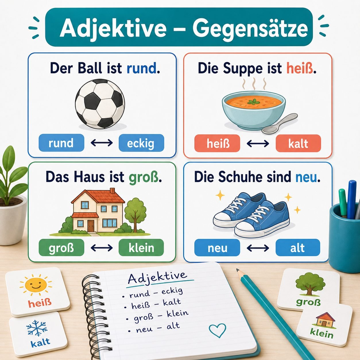 Beispiele für Adjektive in deutschen Sätzen