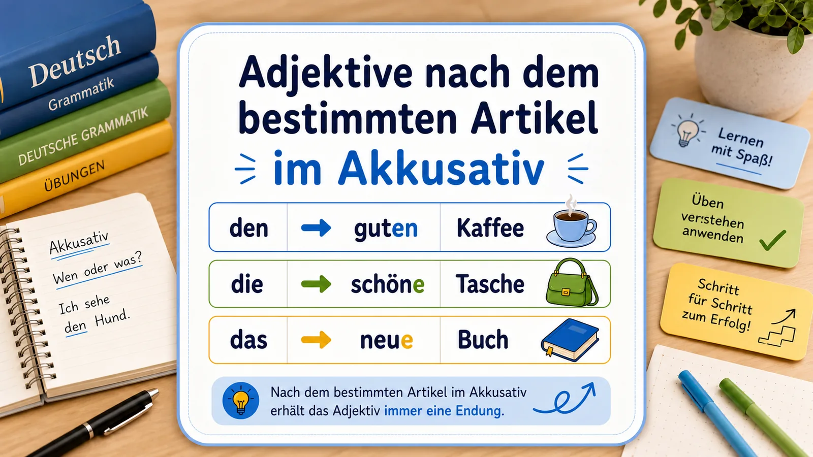 Adjektive nach dem bestimmten Artikel im Akkusativ - Grammatik A2