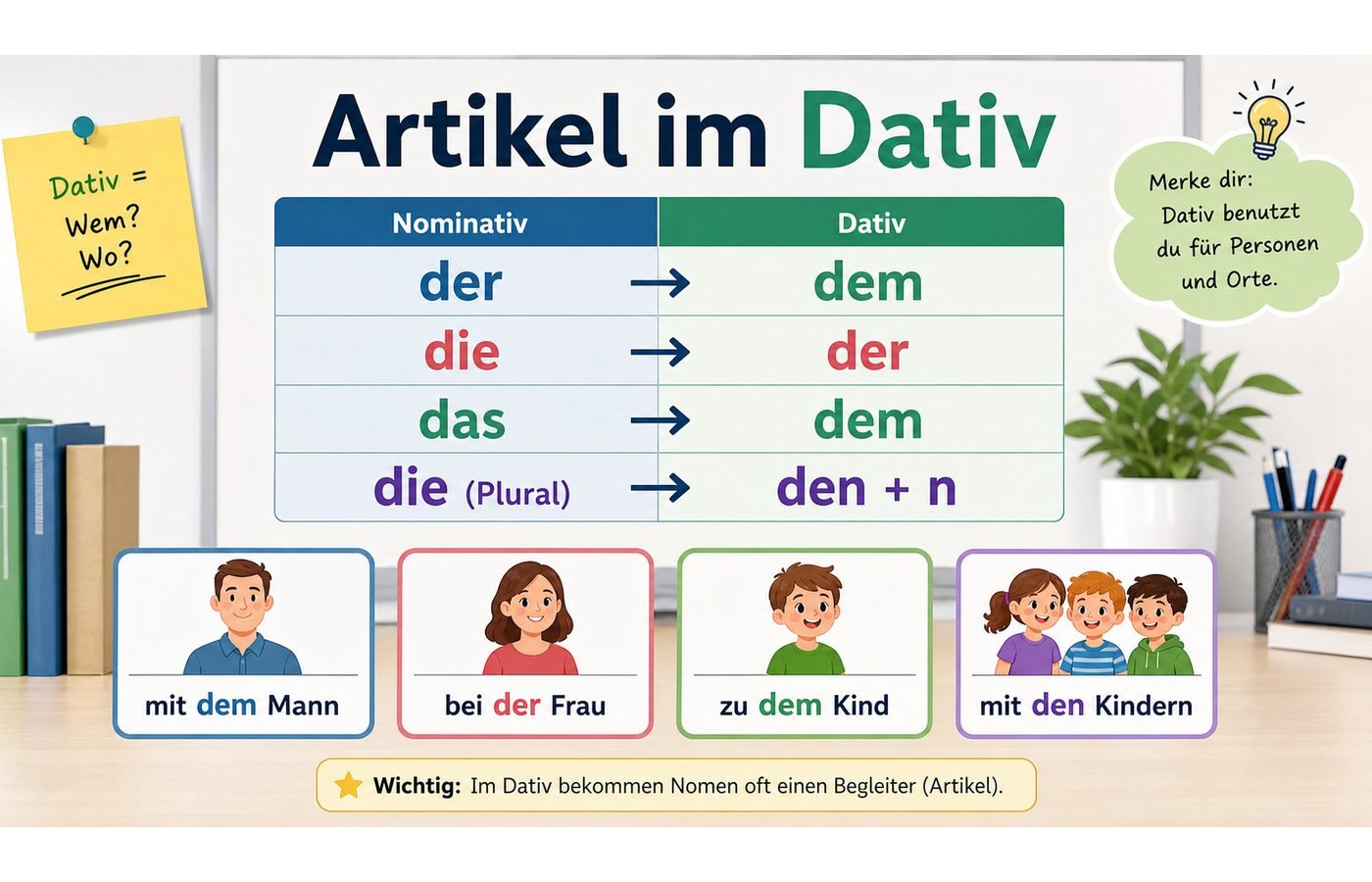 Artikel im Dativ Übersicht