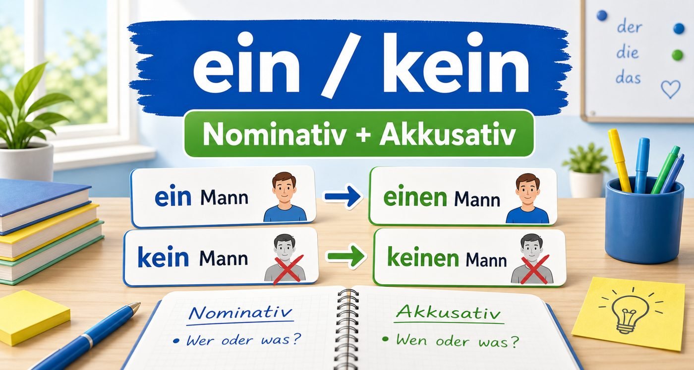 Ein kein im Nominativ und Akkusativ lernen