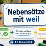 Infografik zu Nebensätzen mit weil und Verb am Ende