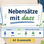 Infografik zu Nebensätzen mit dass und Verb am Ende