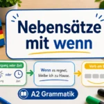 Infografik zu Nebensätzen mit wenn und Verb am Ende
