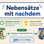 Infografik zu Nebensätzen mit nachdem und Verb am Ende