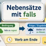Infografik zu Nebensätzen mit falls und Verb am Ende