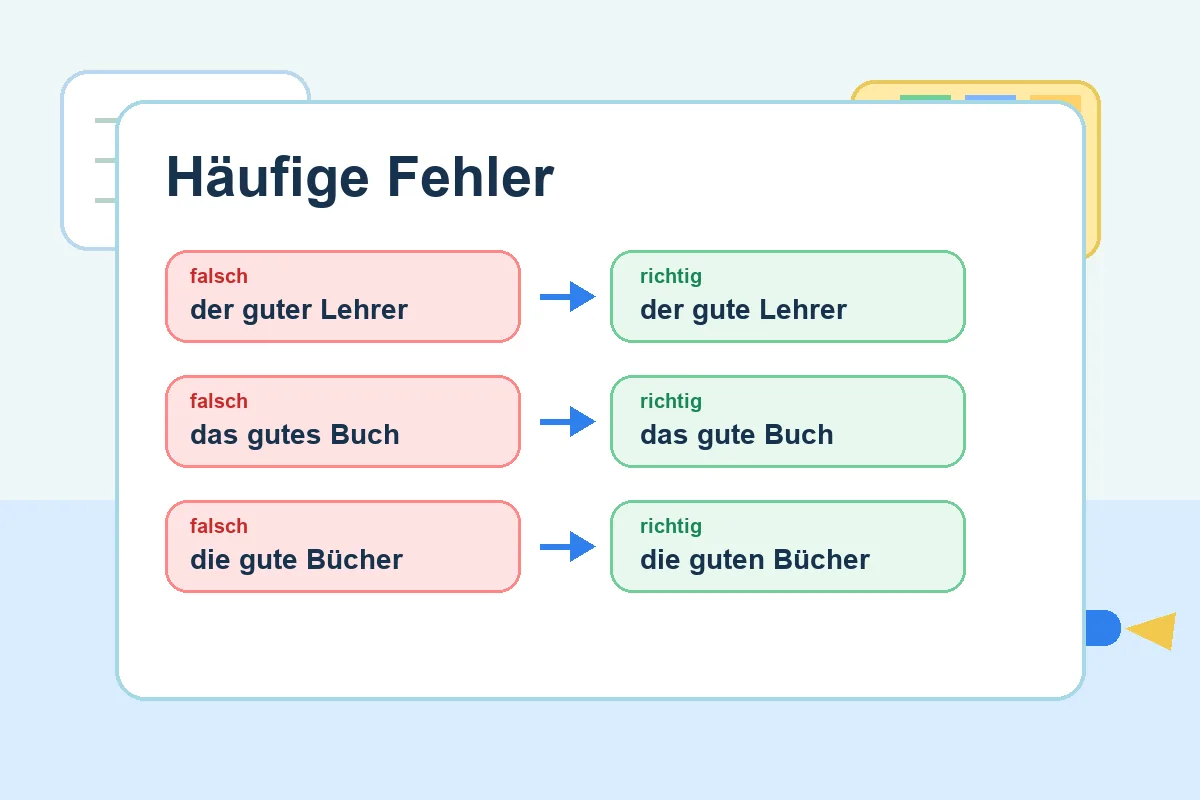 Häufige Fehler bei Adjektiven nach dem bestimmten Artikel