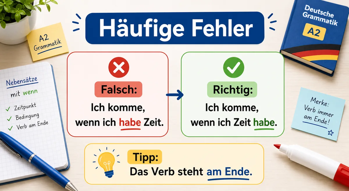 Häufige Fehler bei Nebensätzen mit wenn