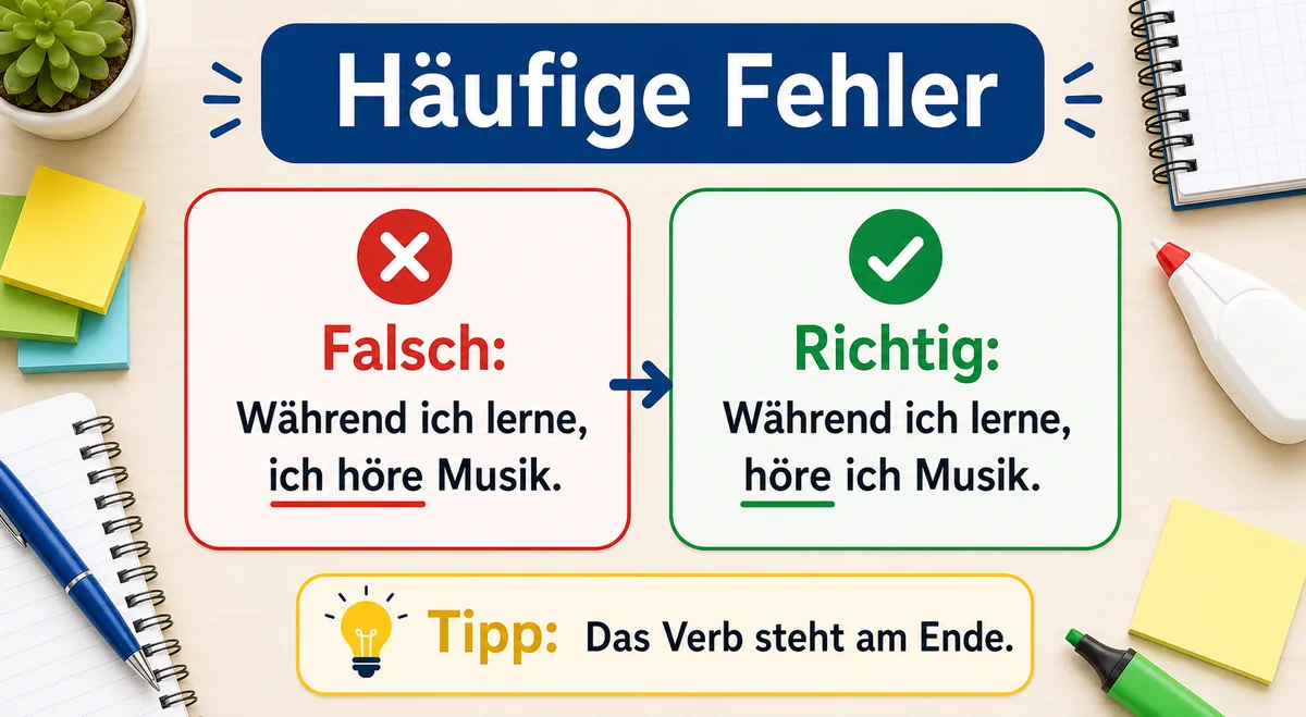 Häufige Fehler bei Nebensätzen mit während