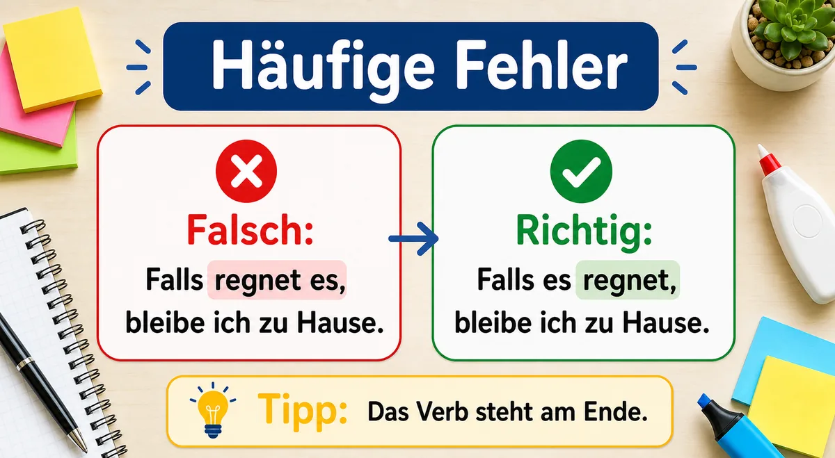 Häufige Fehler bei Nebensätzen mit falls