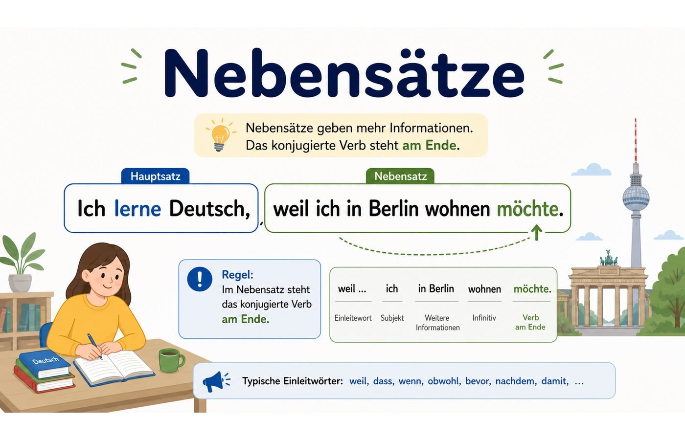 Nebensätze mit Verb am Ende Übersicht