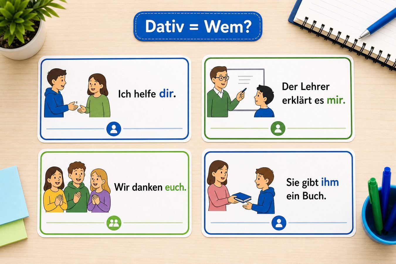 Beispielsätze mit Personalpronomen im Dativ