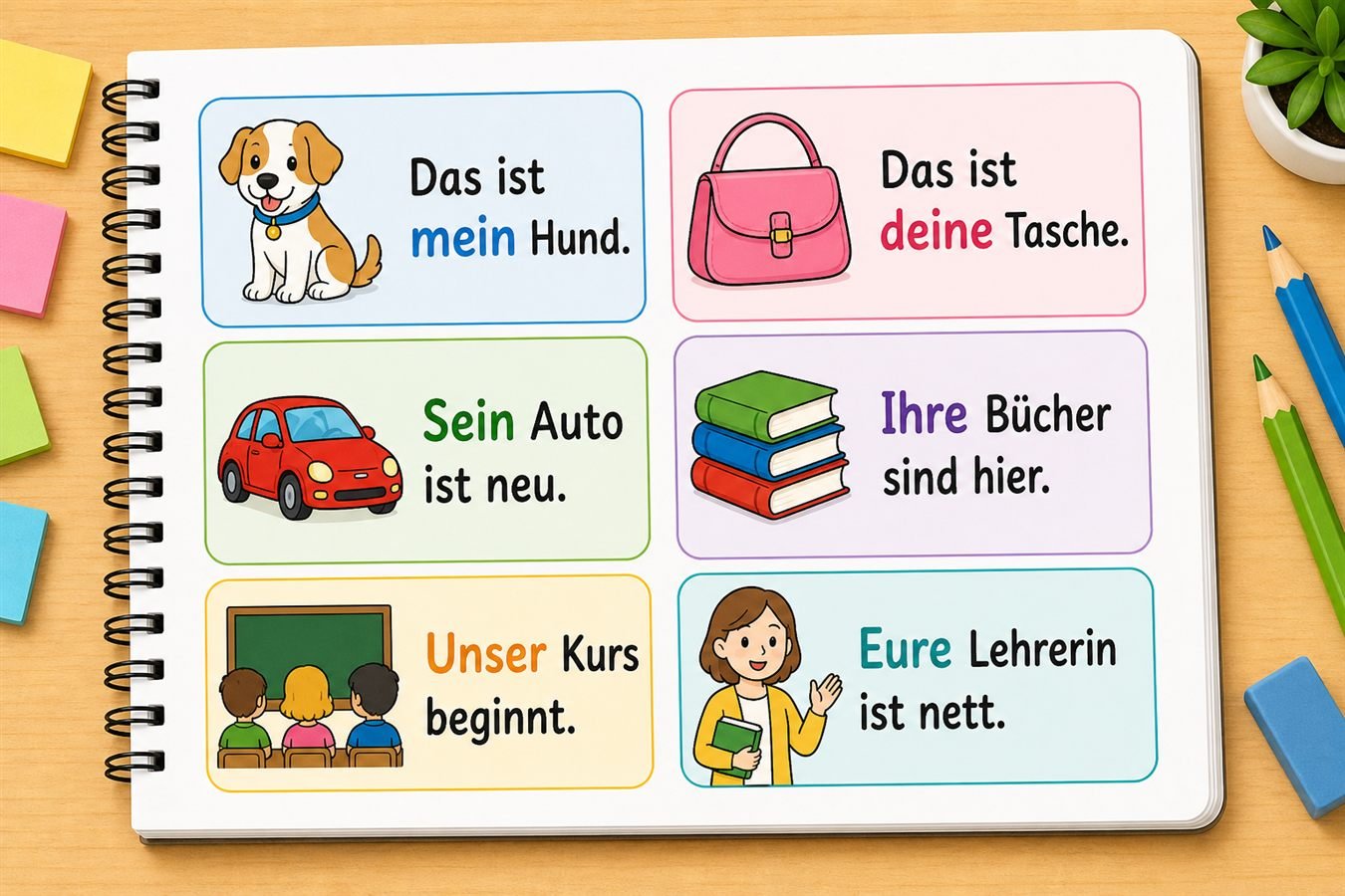 Beispiele mit Possessivartikeln im Nominativ