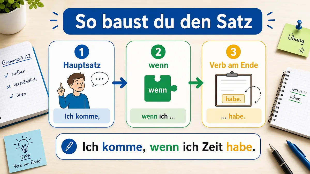 Schritt für Schritt Satzbau mit wenn im Nebensatz