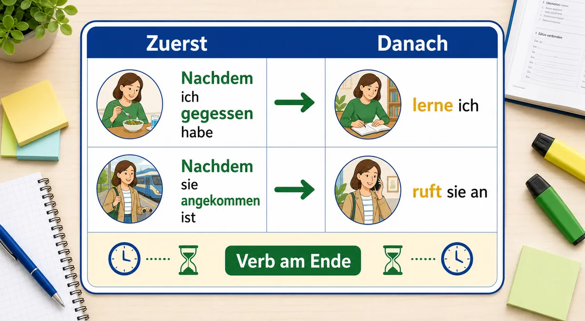 Tabelle zur Zeitfolge mit nachdem