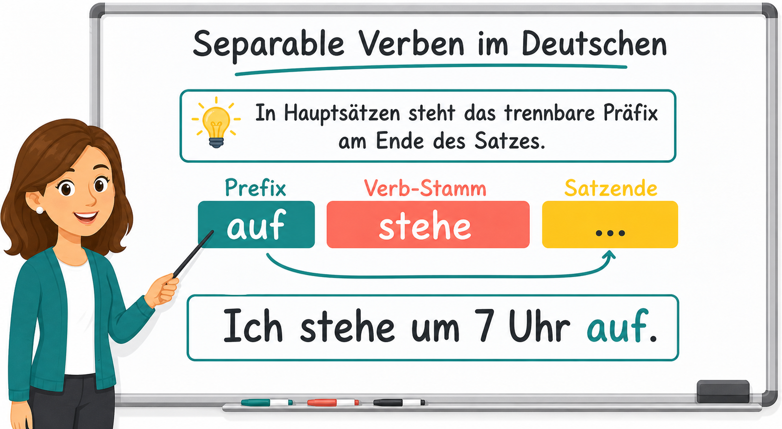 Satzbau mit trennbaren Verben im Hauptsatz