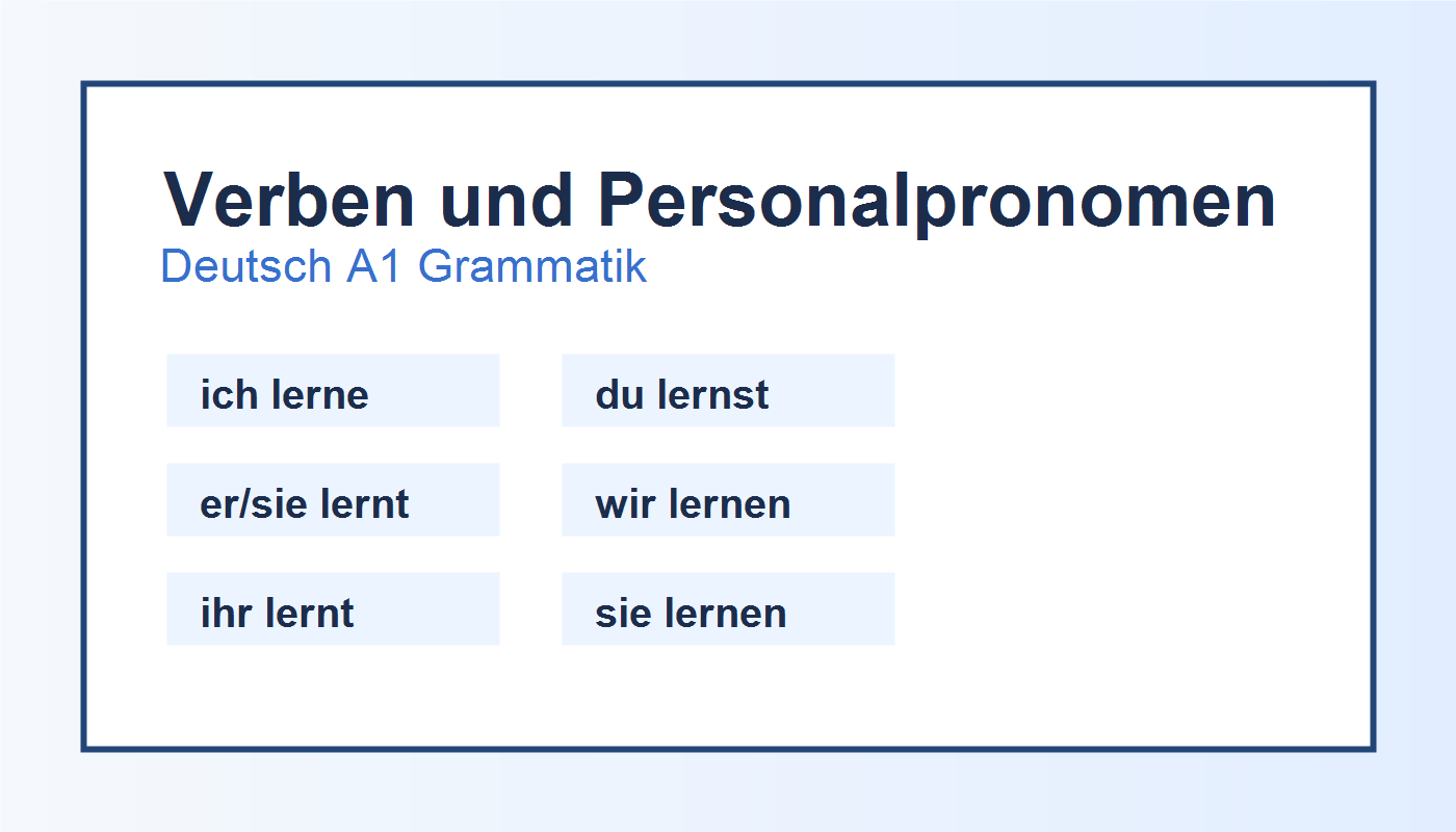 Verben und Personalpronomen A1 Grammatik Uebersicht