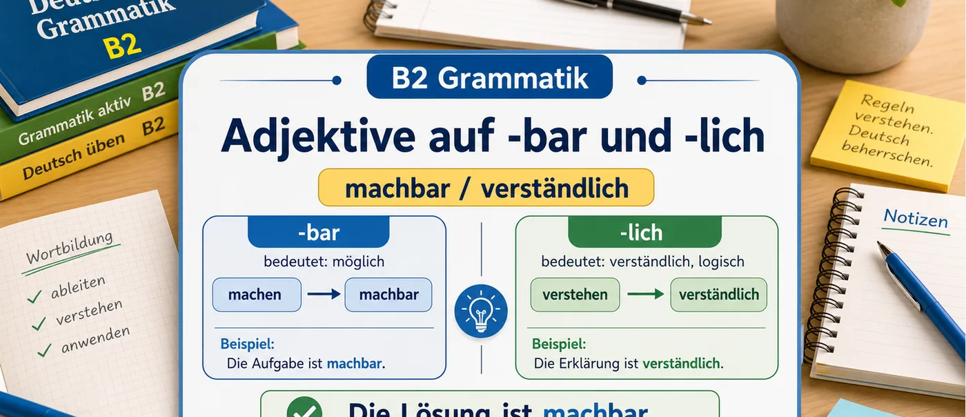 Regel zu Adjektive auf -bar und -lich