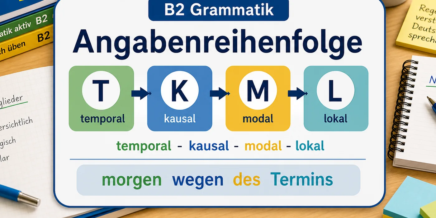 Beispiele zu Angabenreihenfolge im Satz