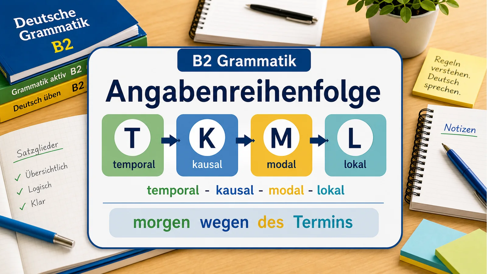 Angabenreihenfolge im Satz einfach erklärt