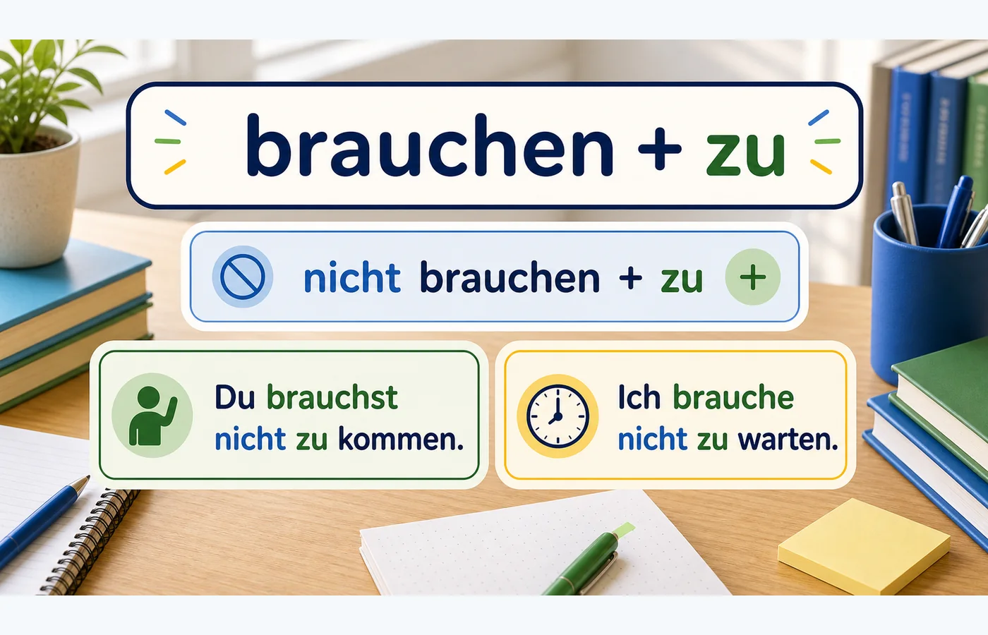 brauchen + zu einfach erklärt