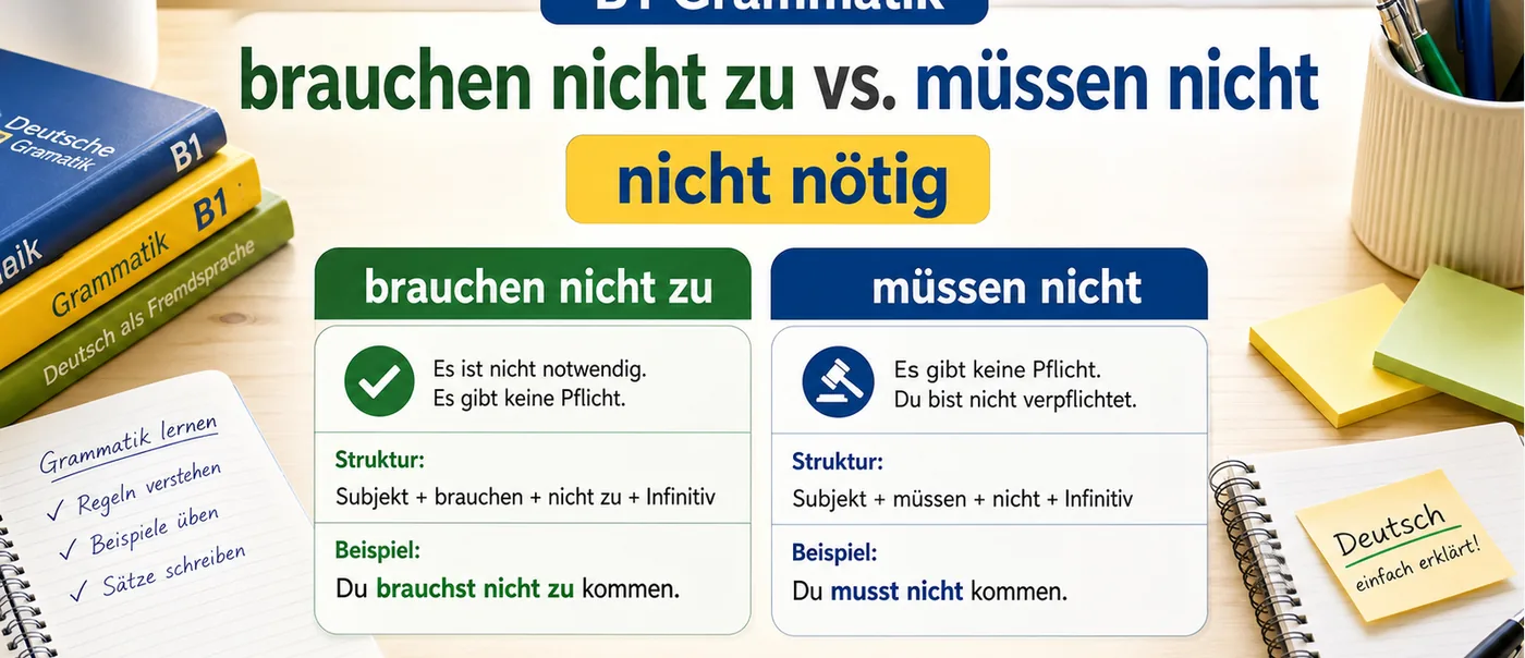 Regel zu brauchen nicht zu vs. müssen nicht