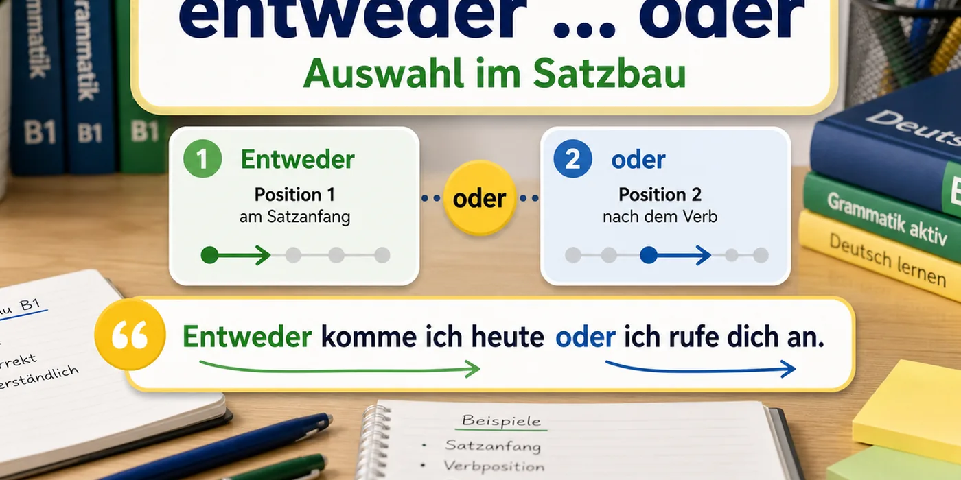 Beispiele zu entweder ... oder im B1-Satzbau