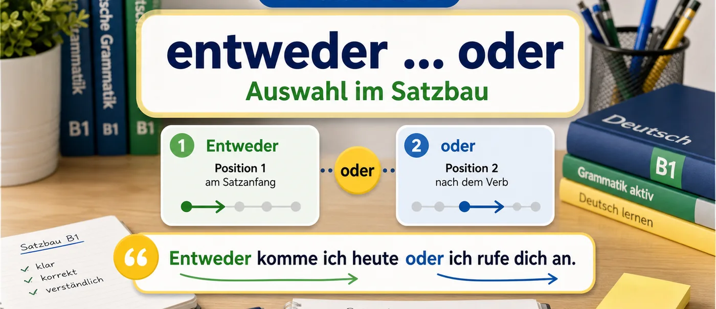 Regel zu entweder ... oder im B1-Satzbau