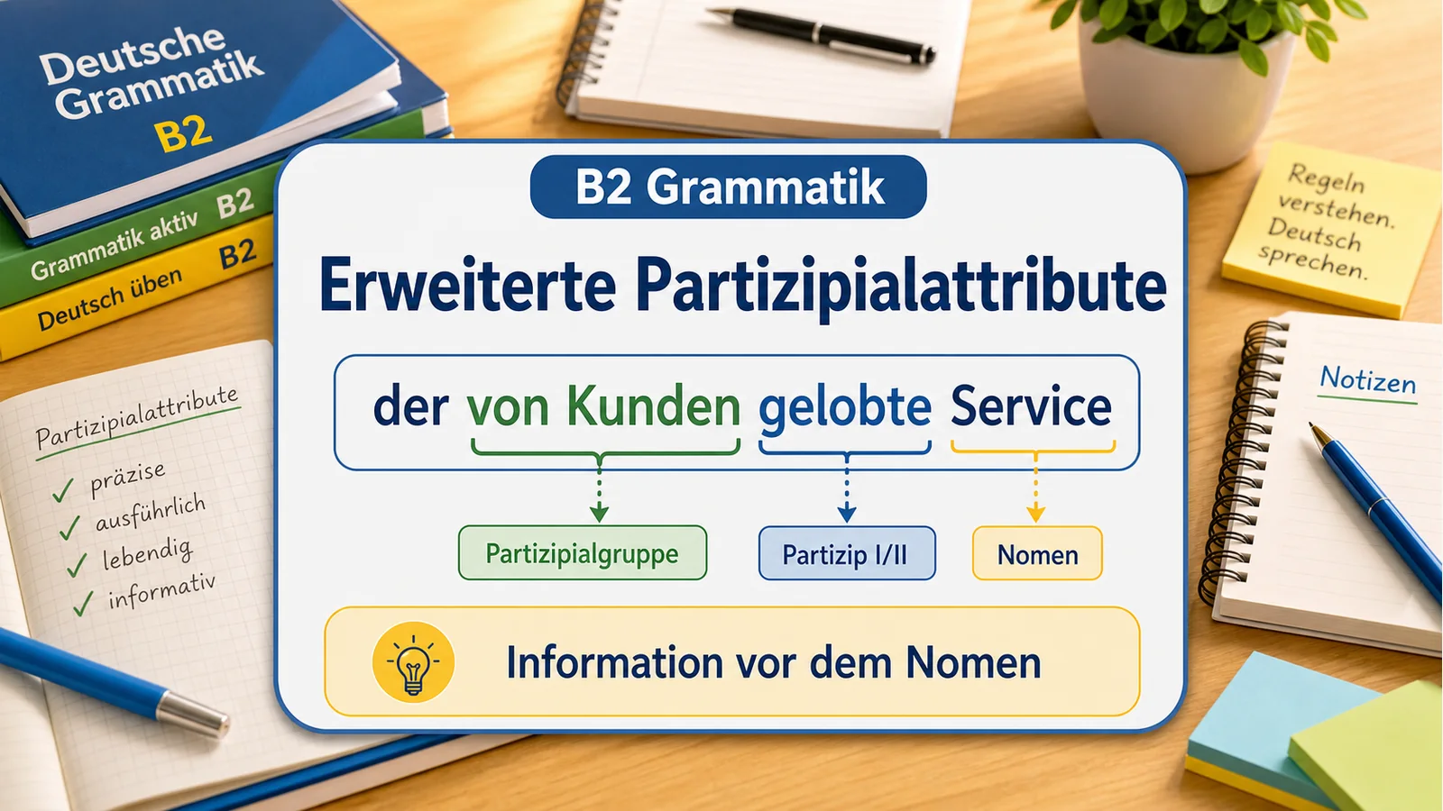 Erweiterte Partizipialattribute hero einfach erklärt