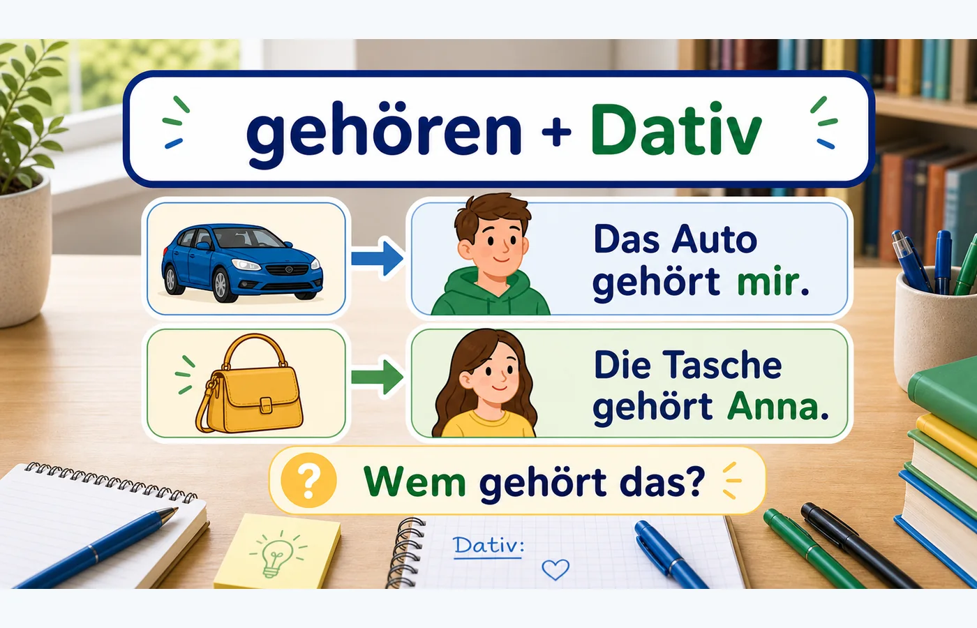 gehören + Dativ einfach erklärt