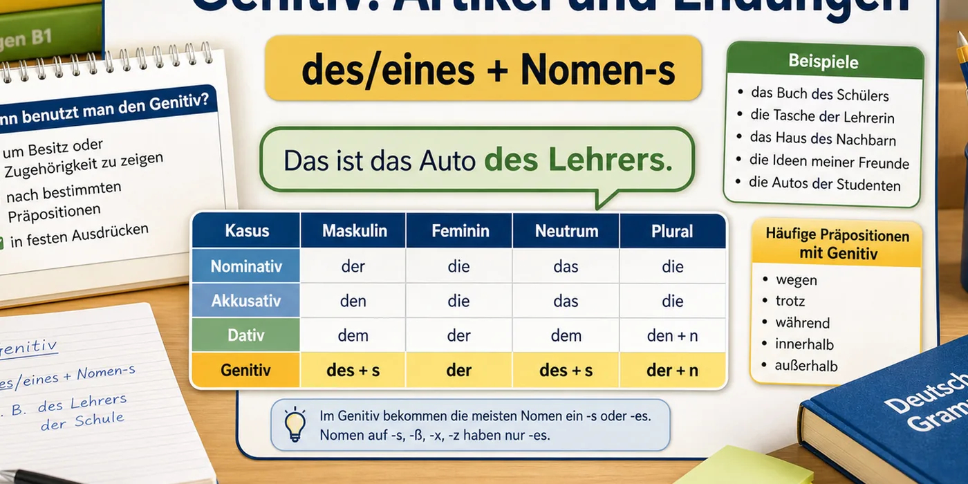 Beispiele zu Genitiv: Artikel und Endungen