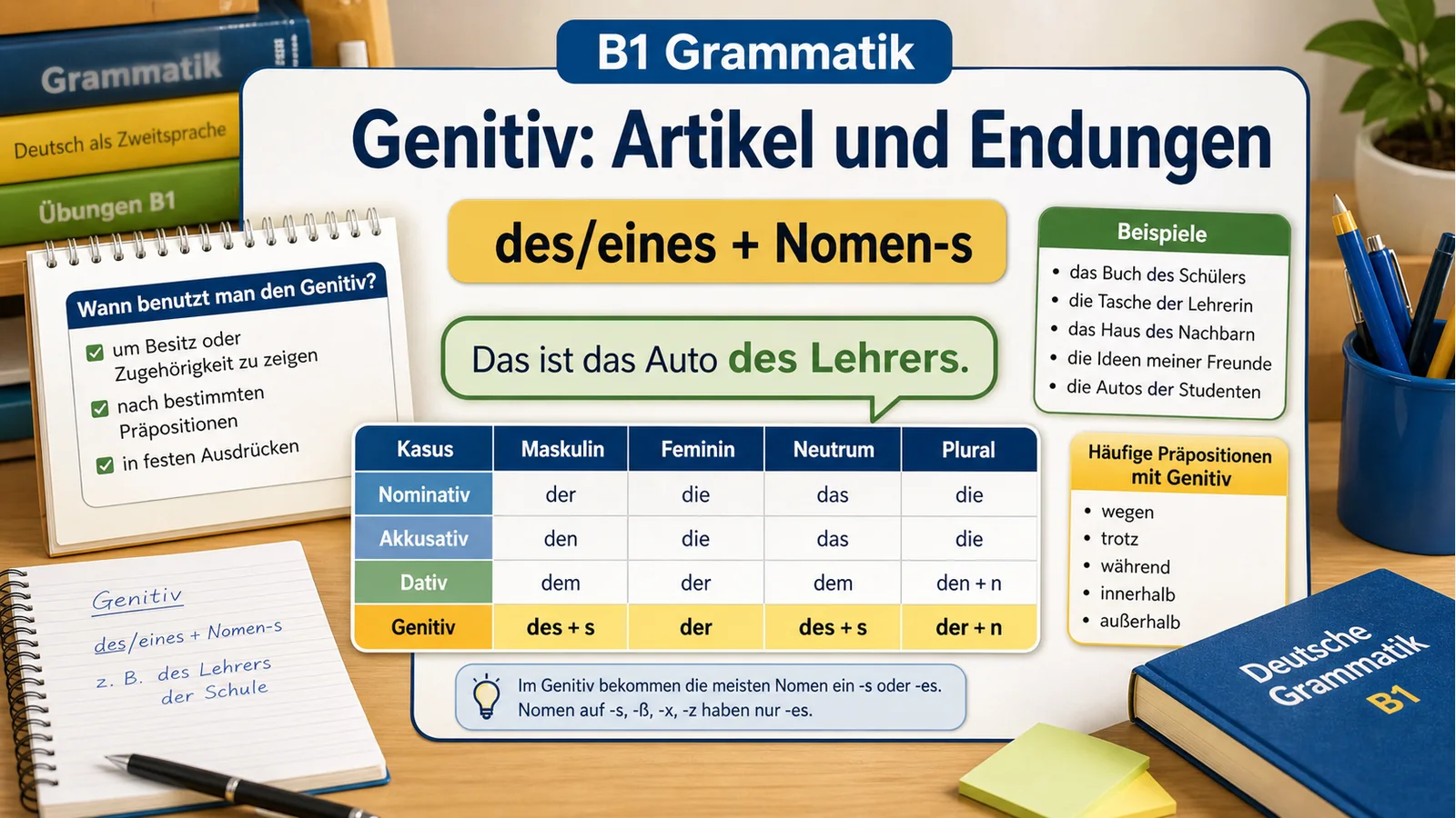 Genitiv: Artikel und Endungen hero einfach erklärt