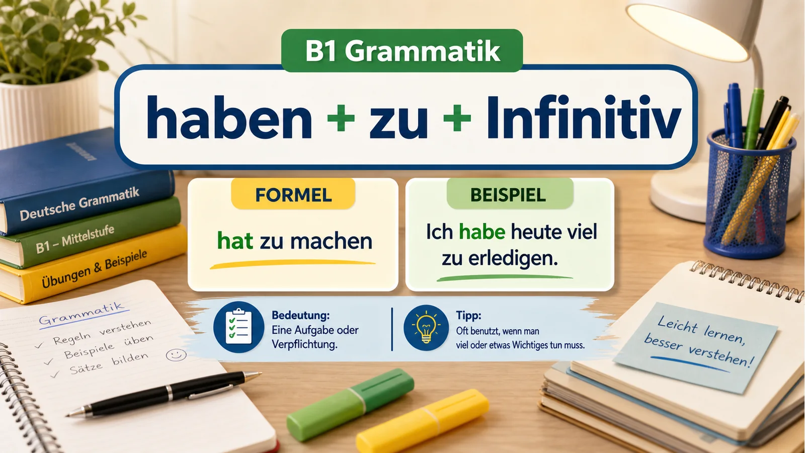 haben + zu + Infinitiv hero einfach erklärt