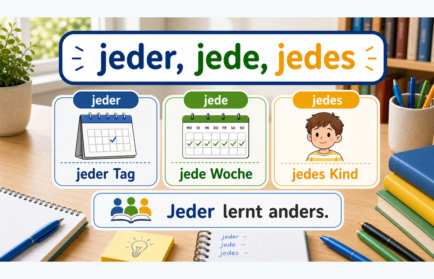jeder, jede, jedes einfach erklärt