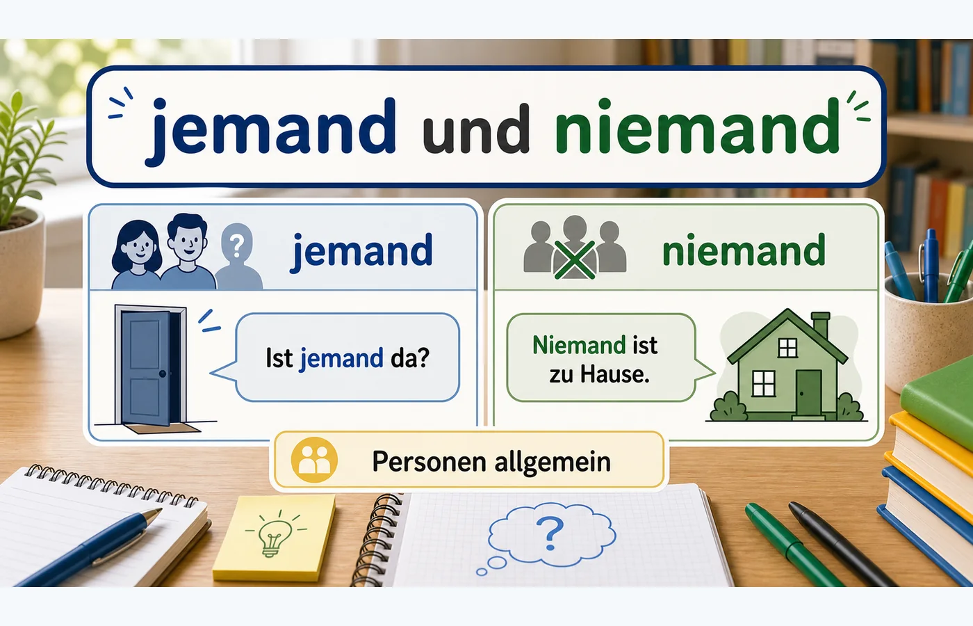 jemand und niemand einfach erklärt