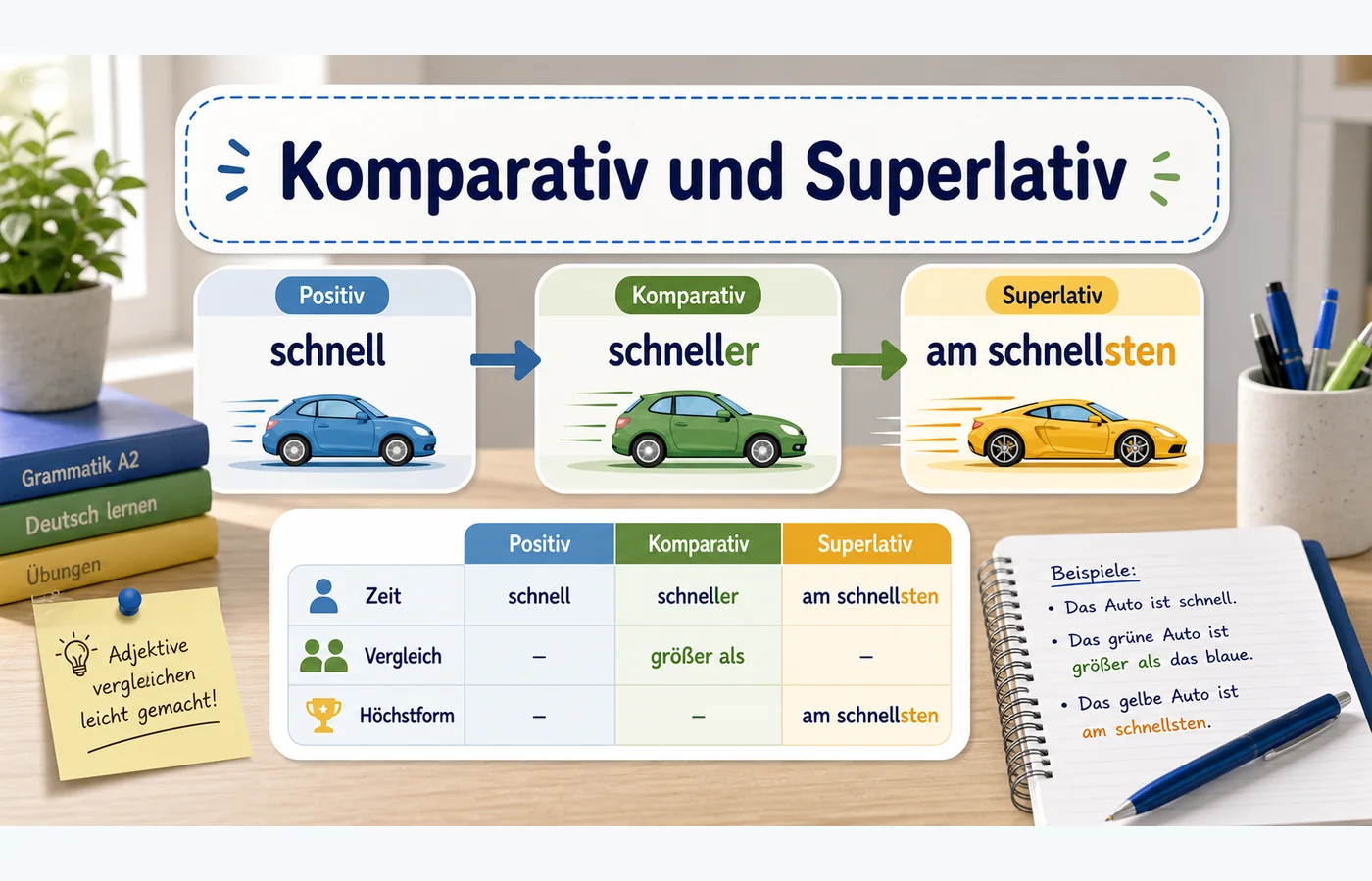 Komparativ und Superlativ einfach erklärt