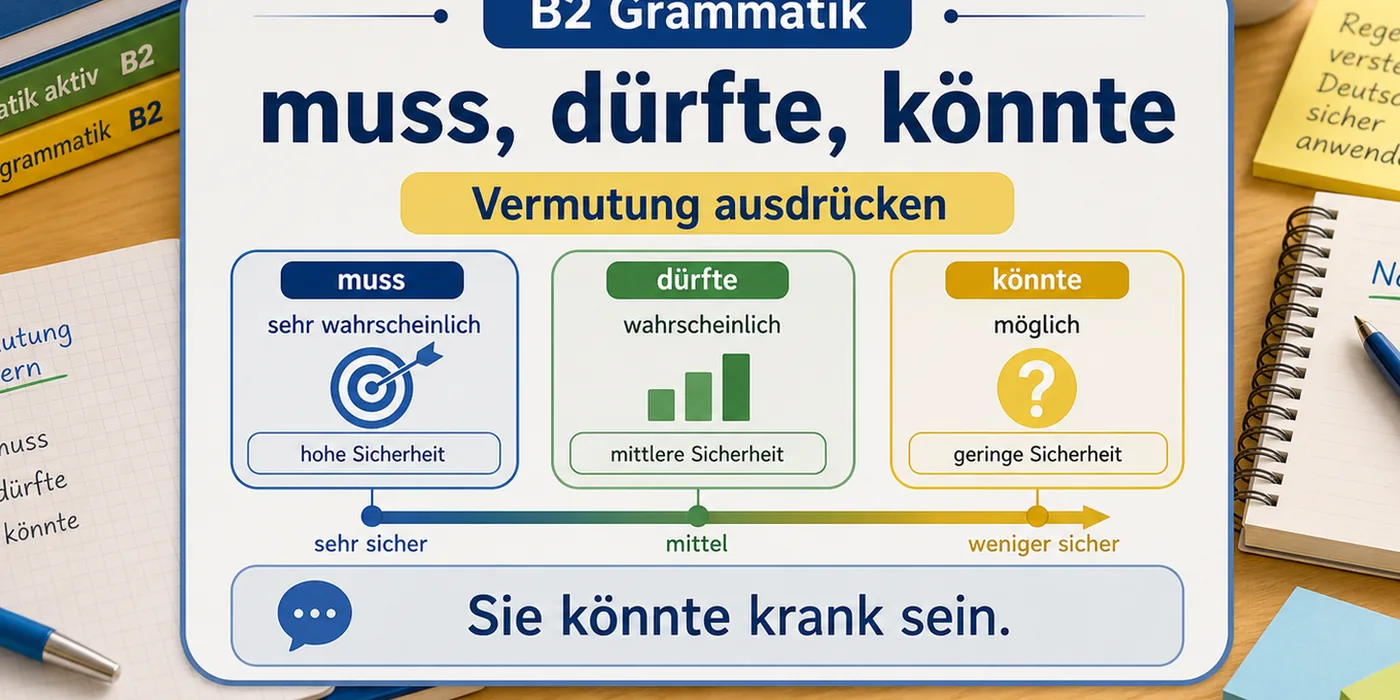 Beispiele zu muss, dürfte, könnte als Vermutung