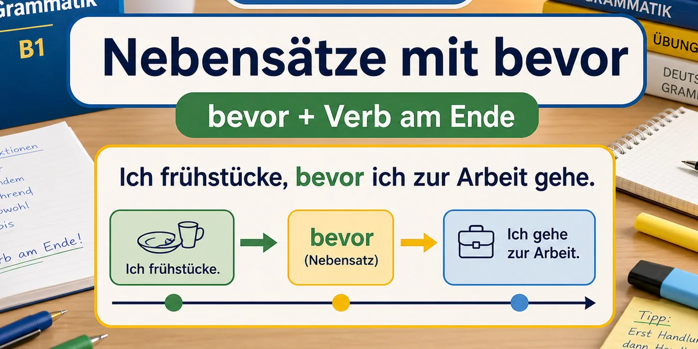 Beispiele zu Nebensätze mit bevor