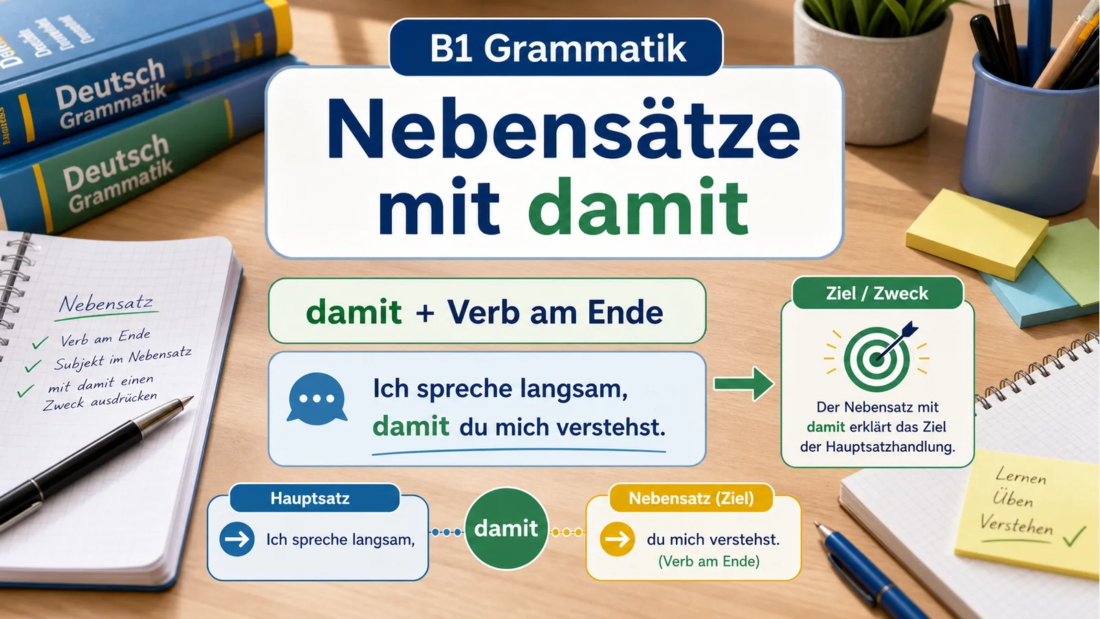 Nebensätze mit damit einfach erklärt