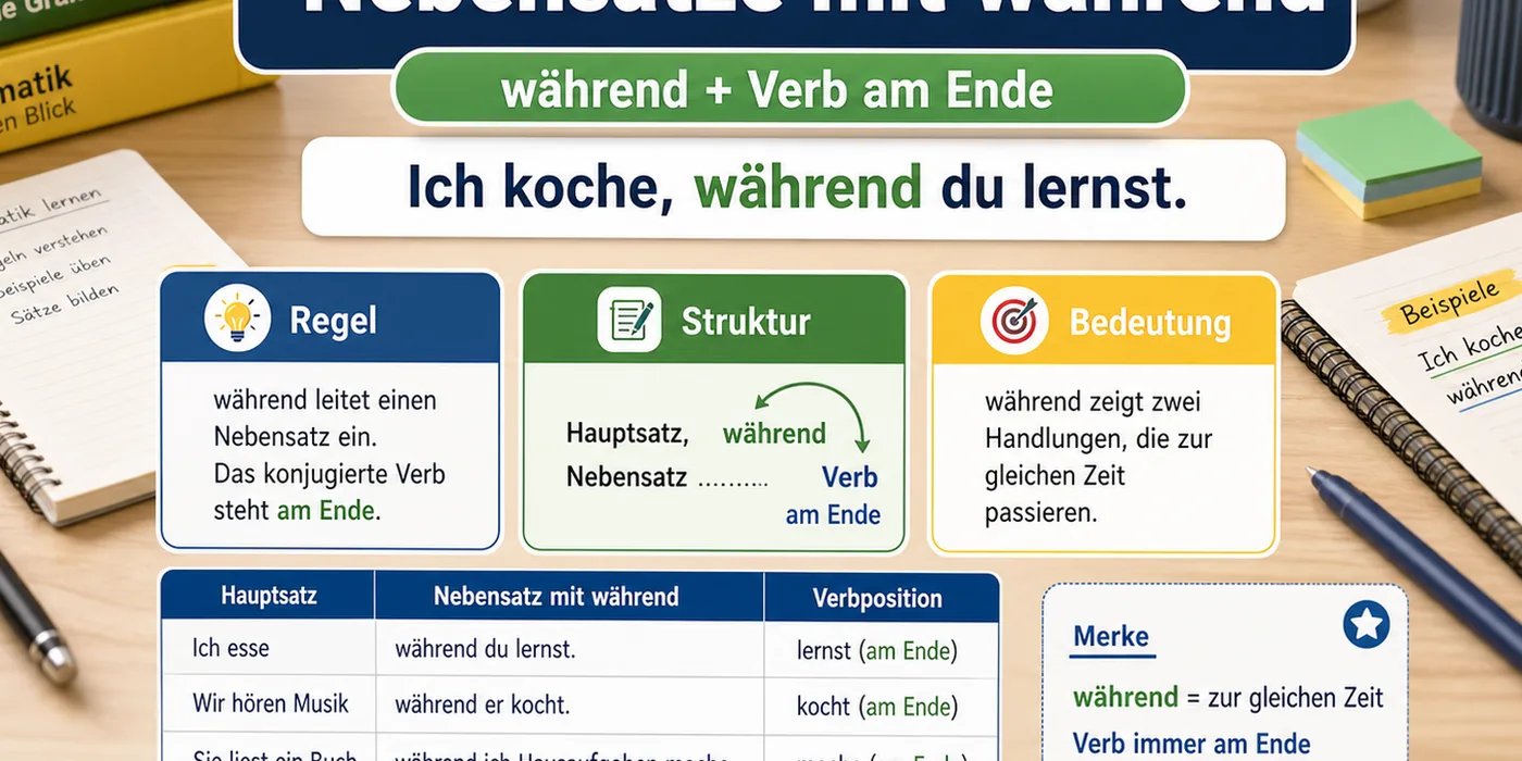 Beispiele zu Nebensätze mit während
