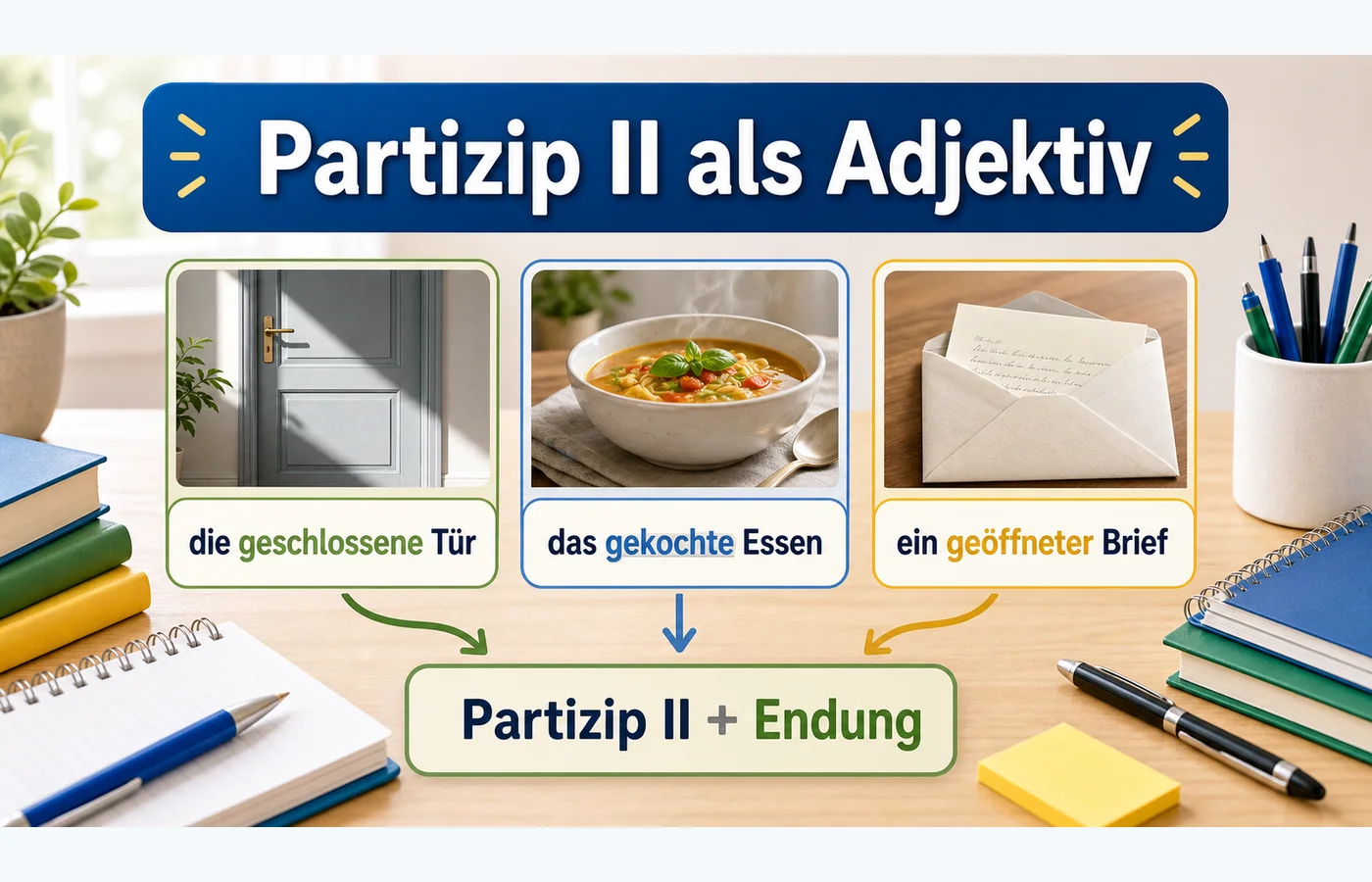 Partizip II als Adjektiv einfach erklärt