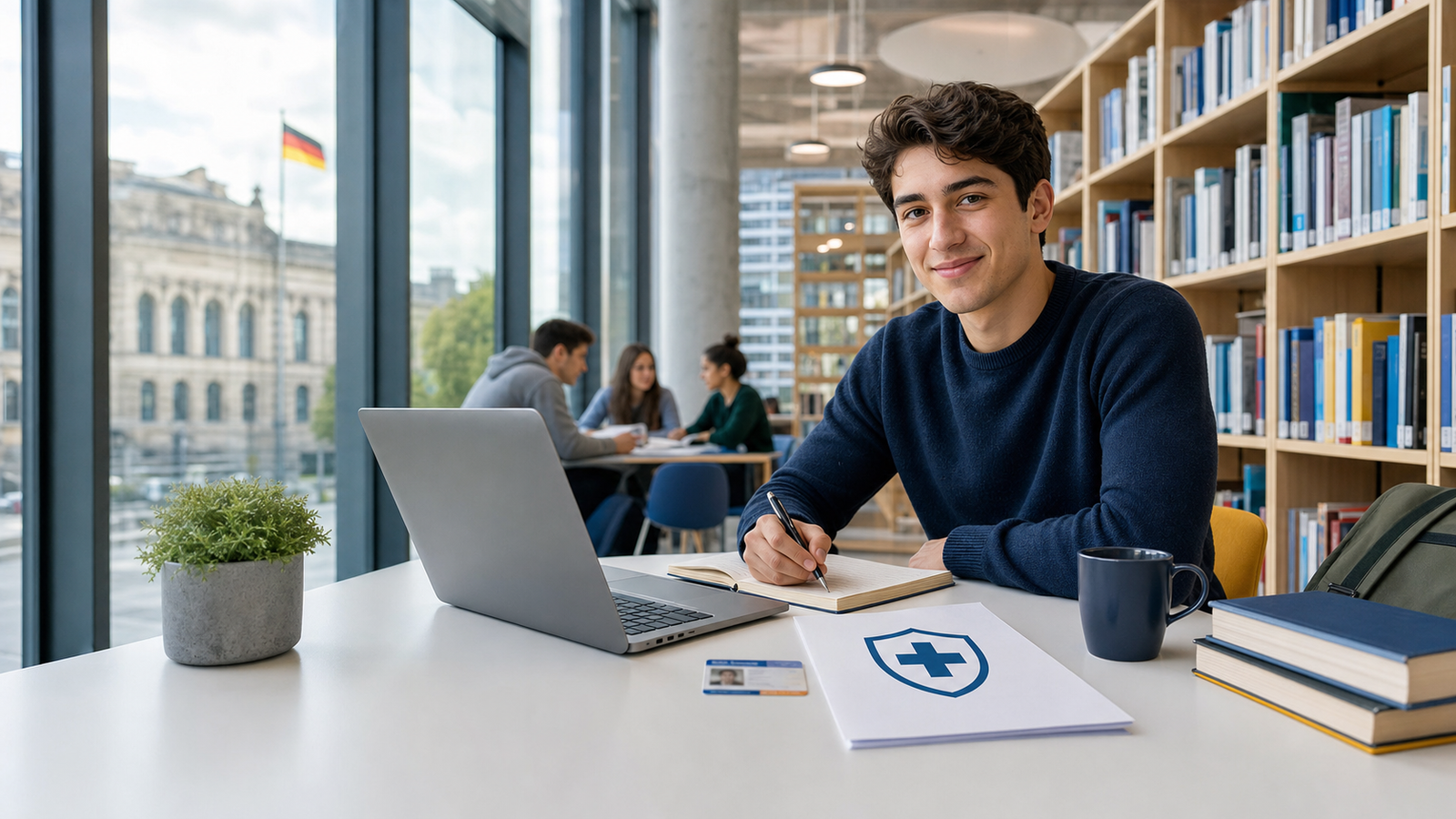 Student informiert sich über private Krankenversicherung in Deutschland
