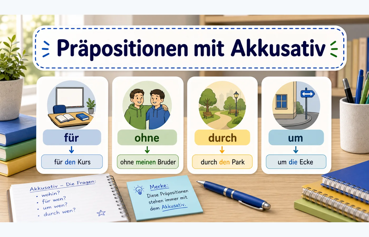 Präpositionen mit Akkusativ einfach erklärt