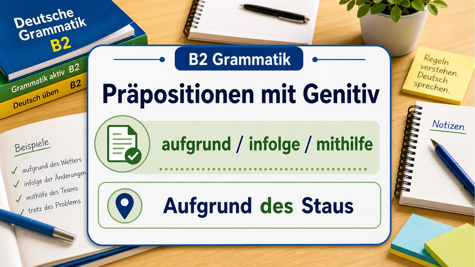 Präpositionen mit Genitiv einfach erklärt