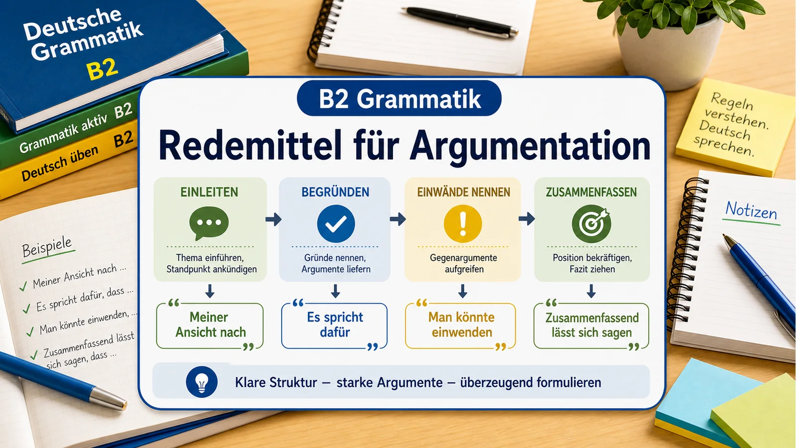 Redemittel für Argumentation einfach erklärt