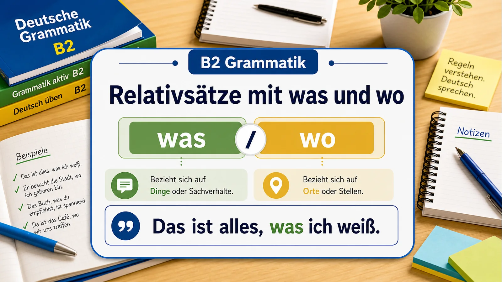 Relativsätze mit was und wo einfach erklärt