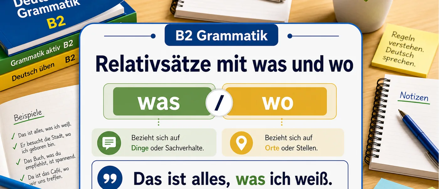 Regel zu Relativsätze mit was und wo