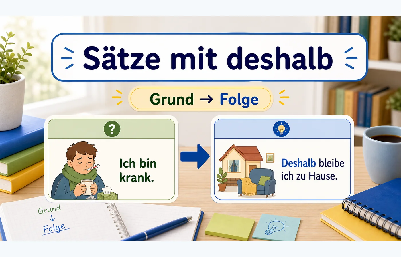 Sätze mit deshalb einfach erklärt