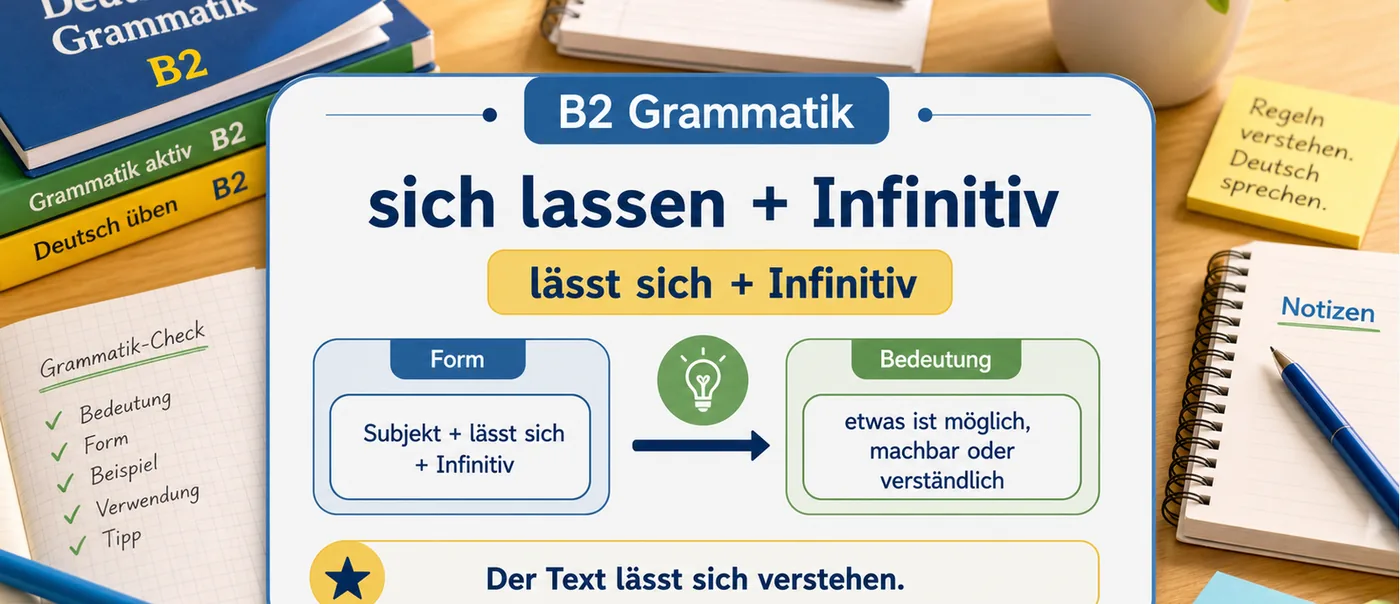 Regel zu sich lassen + Infinitiv