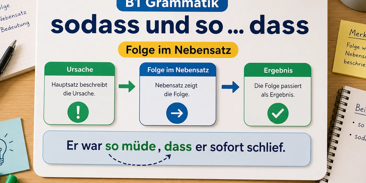 Beispiele zu sodass und so ... dass